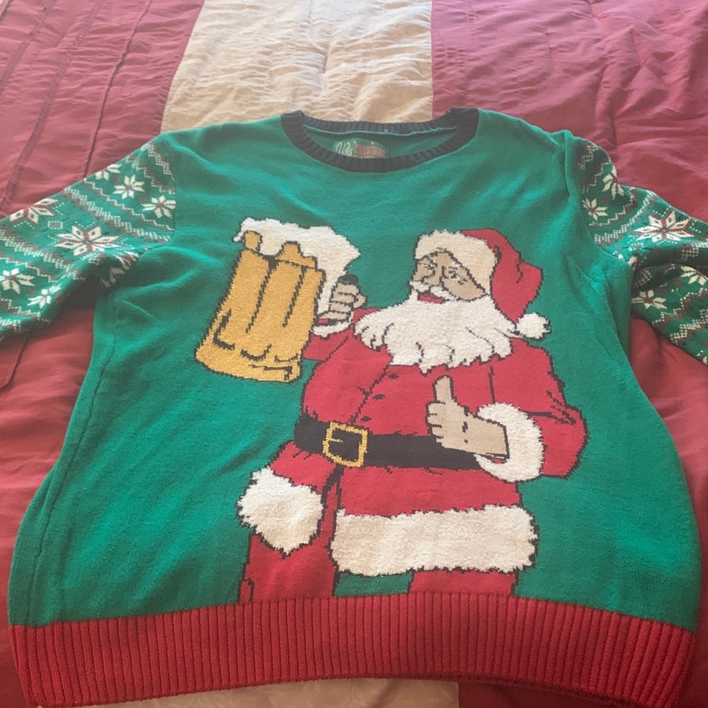 UGLY CHRISTMAS SWEATER  Santa BEER Sweater